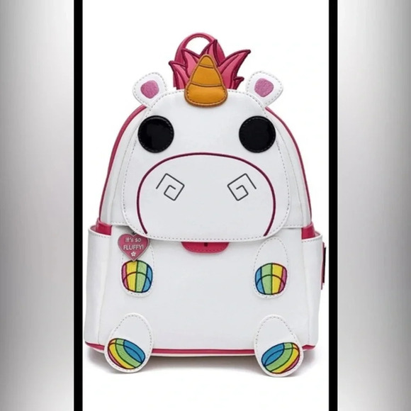 Loungefly Minions POP Fluffy Unicorn Backpack - Picture 1 of 6